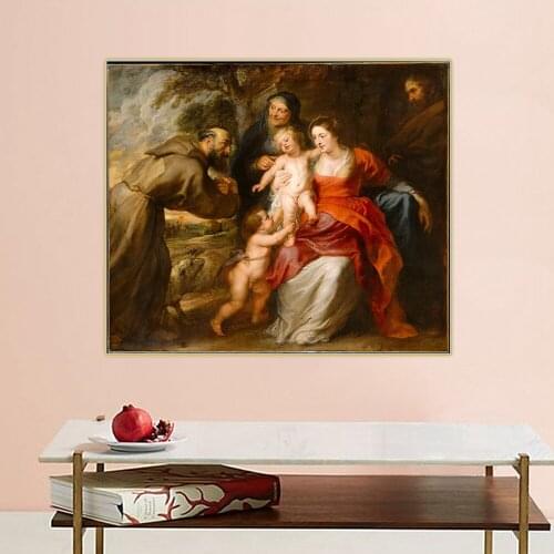 Citon Peter Paul Rubens《The Holy Family with Saint Anne》Canvas Art Oil Painting Art Picture Wall Decor Home Interior Decoration
