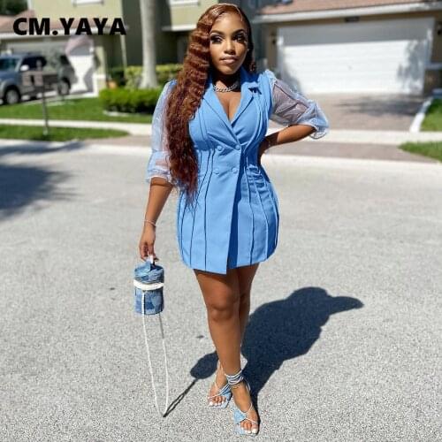 Женские пиджаки с коротким рукавом CM.YAYA China At AliExpress