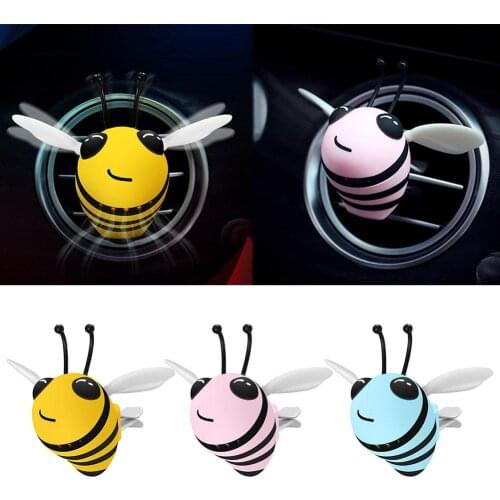 Car Interior Air Vent Cute Bee Type Decorations Perfume Innovative Fragrance Air Freshener Holder & Container ABS Material