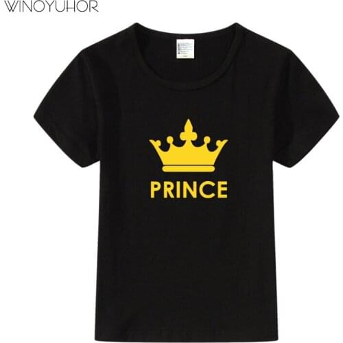 Prince Letter Printed Clothing Kid Boys Summer Casual Short Sleeve T-Shirt Baby Funny Children Brand Clothes