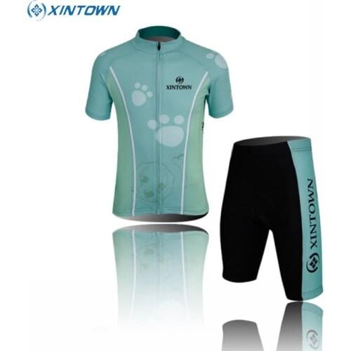 XINTOWN Children Ropa Ciclismo Cycling Jersey Bike Short Sleeve Clothing Set Kid Bicycle Pad Shorts Suits