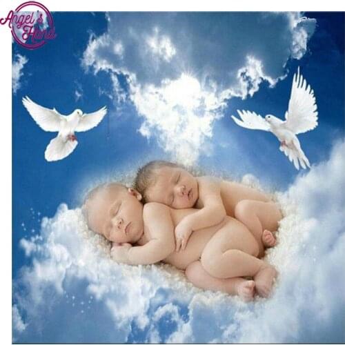 Diy diamond embroidery angel baby Diamond Painting cross stitch Sticker square Diamond Pattern Rhinestone Decorative