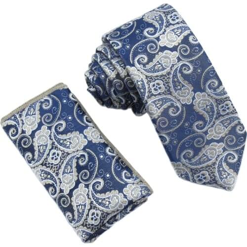 Paisley tie Khaki Navy 6CM male cashew pattern necktie Korean fashion skinny ties pocket square silm gravata