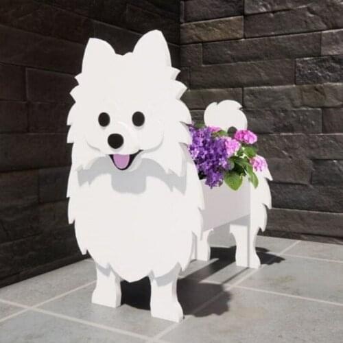 667A Animal Succulent Plant Pot Cute Dog Cat Shape Planter Handmade Wooden Flower Pot