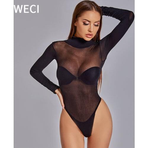 WECI Hot Hot Sexy Woman Pornographic Lingerie For Women Transparent Teddies Bodysuits Black Underwear Plus Size Erotic Clothing