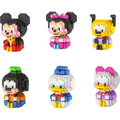 Classic Cartoon Daisy Diamond Building Blocks Mickey Model Goofyed Donald Minnie Mini Micro Bricks Toys For Gift