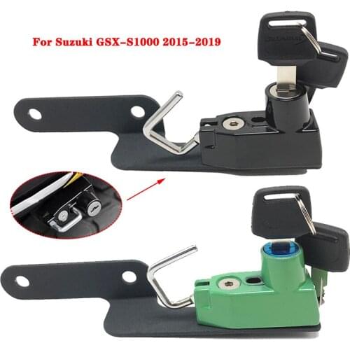 6 Color Motorcycle Helmet Lock Kit Aluminum with 2 Keys fits For Suzuki GSX-S1000 GSXS1000 2015 2016 2017 2018 2019