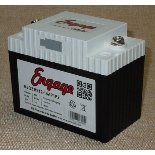 Motorcycle Lithium Iron Battery 210CCA powersport starting batteries lightweight PbEq 14Ah Engage MLQ3 BS12-14AP1P2