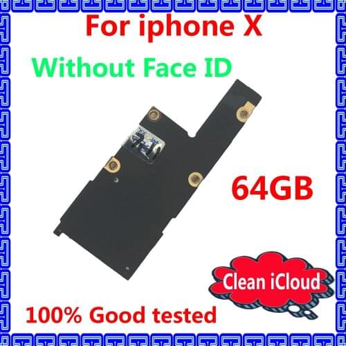 Without Face ID Original motherboard for iphone X Unlocked iCloud IOS system logic board with chips 100% good working mainboard