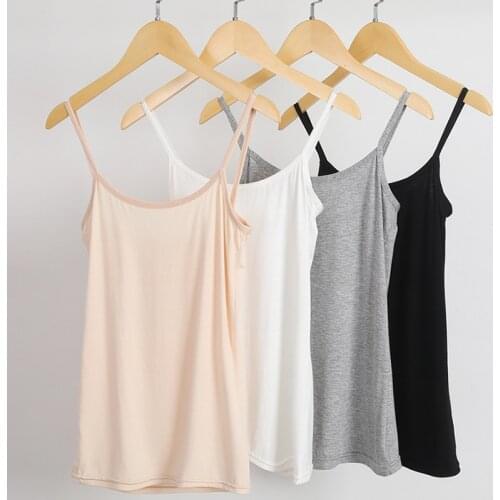 Women Camisoles Summer Girl Sexy Strap Cotton Sleeveless Thin Camisole Vest Solid Top All-match Base Vest Tops Female Undies
