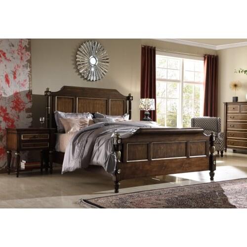 Modern bedroom furniture set with wooden bed frame king queen size bed