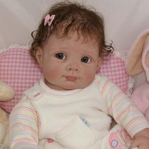 Unfinished Doll Bebe reborn kit DIY 22inch realistic newborn baby silicone doll mould with fabric body eyes