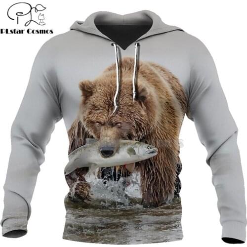PLstar Cosmos bear HUNTING 3D Printed Hoodies/Sweatshirt/Zipper hoodies men Women bear Bow Hunter battle jacket style-4
