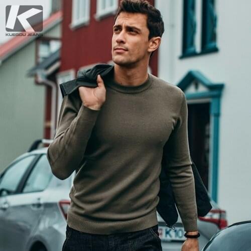 2020 Autumn Cotton Plain Gray Sweater Men Pullover Casual Jumper For Male Wear Brand Knitted Korean Style Clothes 8921