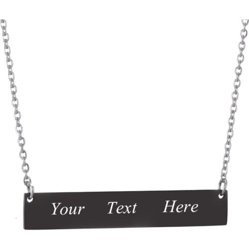 Personalized Engraved Name in 316 stainless steel ID Bar Necklace Custom Made with Any Word Letters nameplate necklace Jewelry