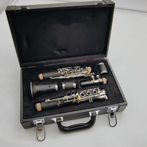 Professional Clarinet C Tune Ebony Wood or Bakelite Sliver Plated Keys With Mouthpiece Free Shipping