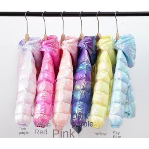 Colorful Children Winter Warm Outwear Coat 2021 New Girl Parkas with Hat Hooded Coats for Kids Long Sleeve Child Cotton Parkas