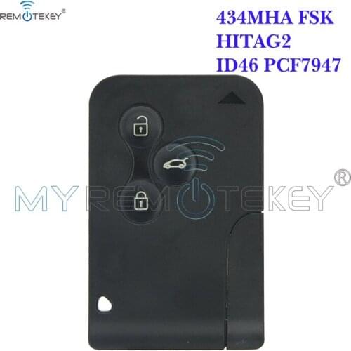 Remtekey 7701209132 smart Key card 433Mhz PCF7947 3 button for Renault Megane II Megane 2 Scenic II Grand Scenic II 2003-2008