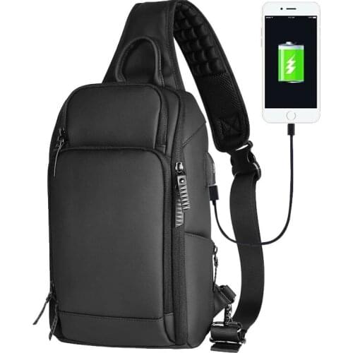 Crossbody Bag For Men Sling Shoulder USB Charging Waterproof Shoulder Bags Fit For 9.7 Inch iPad Business Chest Bag For Men New
