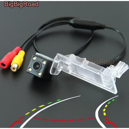 BigBigRoad Car Intelligent Dynamic Trajectory Tracks Rear View CCD Camera For skoda Octavia 3 yeti (no spare wheel on the door)