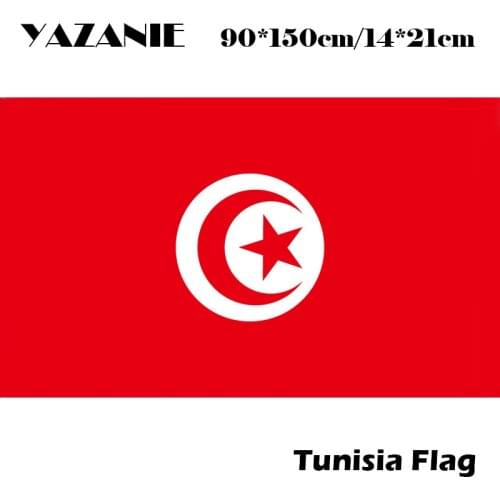 YAZANIE 90x150cm Free Shipping Tunisia Tunisie Flag 3ft x 5ft Hanging Flag Polyester Standard Flag Banner for Home Decorative