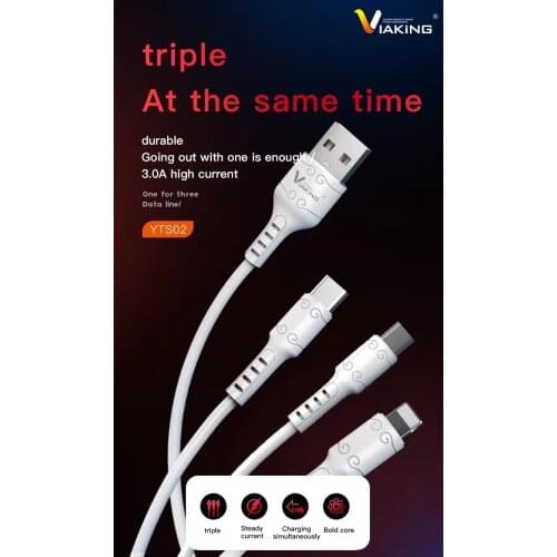 For Apple iphone Huawei Android Samsung Alloy plug fast charging convenient to carry data cable Three-in-one charging cable