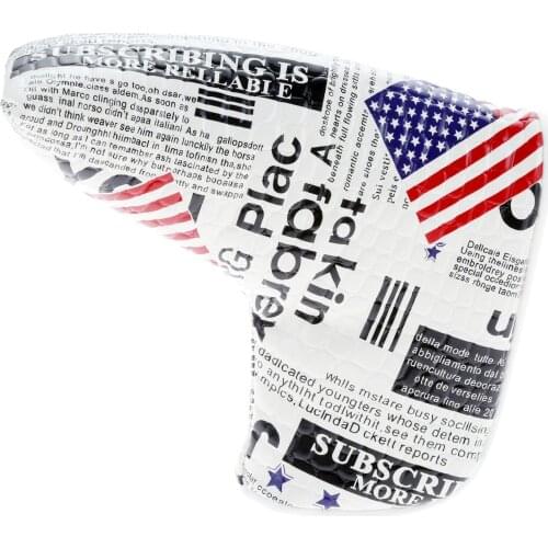 1Pc USA Flag Golf Blade Putter Head Cover PU Waterproof Headcover Protector Bag With Magnetic Closure Golf Club Head Accessories