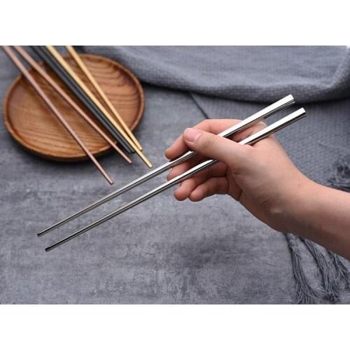 10 PCS Non-slip Stainless Steel Chop Chinese Metal Chopsticks For Party Instant Noodles Sushi Kimchi Kitchen Food Accessories