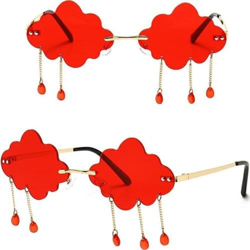 2021 Vintage Clouds Tassel Steampunk Sunglasses Fashion Rimless Driving Glasses Women Men Frameless Punk Glasses Shades Dropship