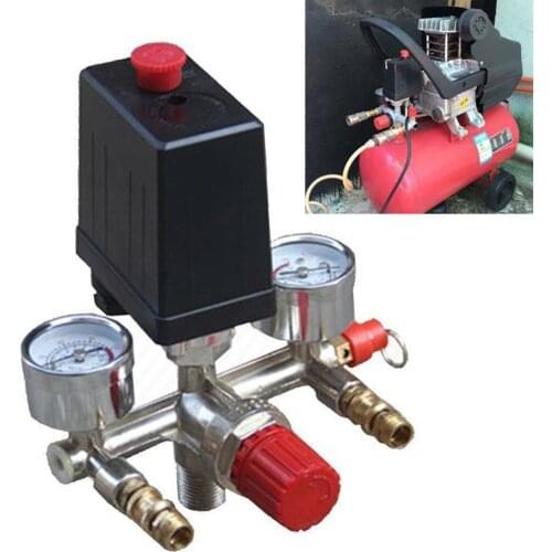 230V Pressure Switch Air Valve Intake Manifold Compressor Control Regulator Gauge Set