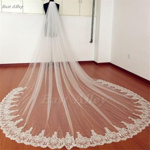 300cm Long *280cm Wide Cathedral Wedding Veil Sequined Lace Bridal Veil Long Veil Wedding Accessory