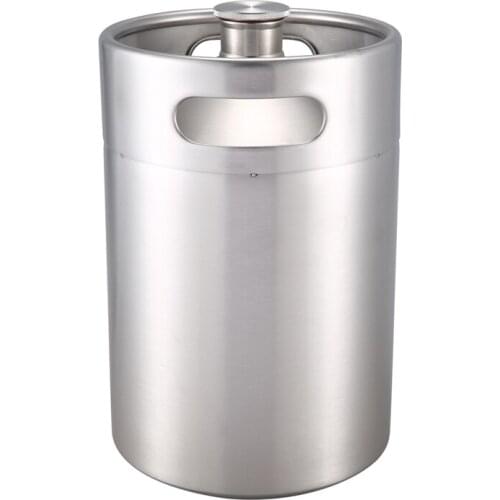 304 Stainless Steel 5L Mini Keg Beer Pressurized Growler Portable Beer Bottle Home Brewing Beer Making Tool