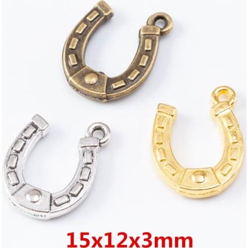 70 pieces of retro metal zinc alloy Horseshoe pendant for DIY handmade jewelry necklace making 6955