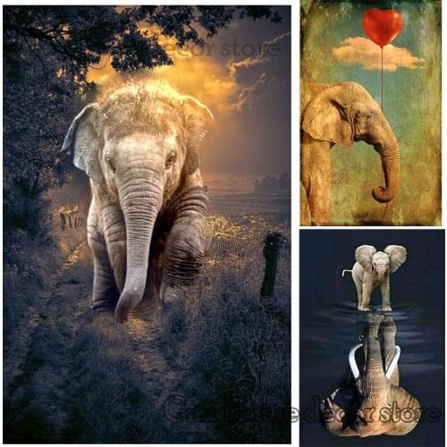 Elephant full 5D diy Needlework embroidery pattern resin mosaic diy diamond painting 3d cross stitch kits handmade room decor