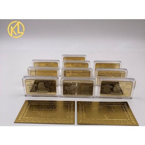 10pcs/lot 999999 gold color plated Zimbabwe Banknote Coins for game playing money or kids gift money