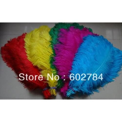 EMS Free shipping Ostrich Feathers 50pcs(mix two color) 60-65cm 24-26 inches ostrich drab feather for wedding center pieces