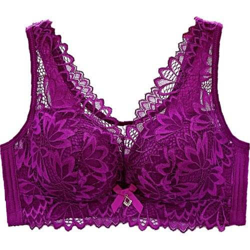 Sexy Lace Wireless Bras Women C D Cup Bra Thin Pluse Size Camis Embroidery Floral Bralette Brassiere Female Underwear 36 to 44