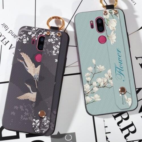 Luxury 3D Flower Case For LG Optimus G4 G4C G5 G6 G7 ThinQ Wrist Strap Back Cover For LG Magna V20 V30 Soft Bag
