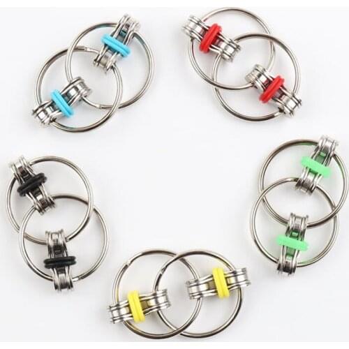 Decompression Chain Vent Toy Decompression Chain Bicycle Chain Key Chain Key Ring Fidget Toy Gift for Kids