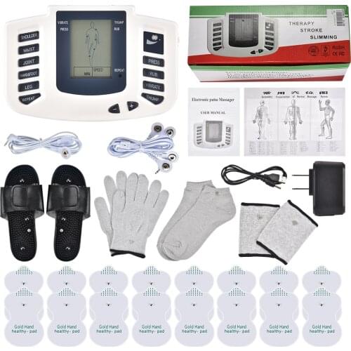 Electric Tens Muscle Stimulator Digital Muscle Therapy Full Body Massage Relax 16pads Pulse Ems Acupuncture Health Care Machine