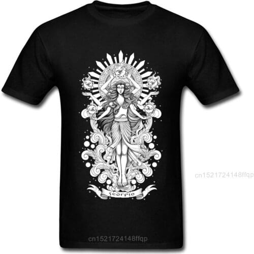 Scorpio Zodiac Sign Tshirt Men Fitness Tight T-Shirt Chic Classic Tops Black T Shirts Faddish Summer Clothing Cotton Street Tee