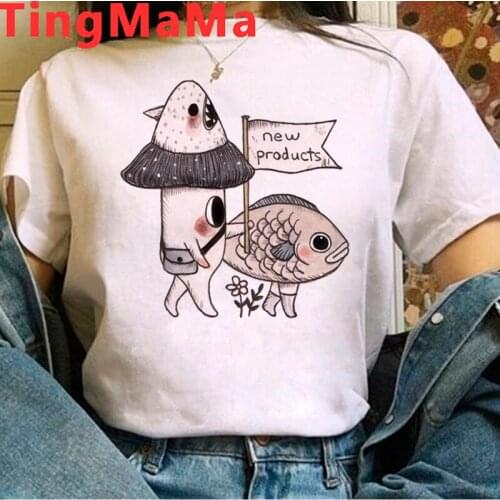 Mushroom t shirt female couple clothes couple graphic tees women ulzzang aesthetic t shirt streetwear plus size