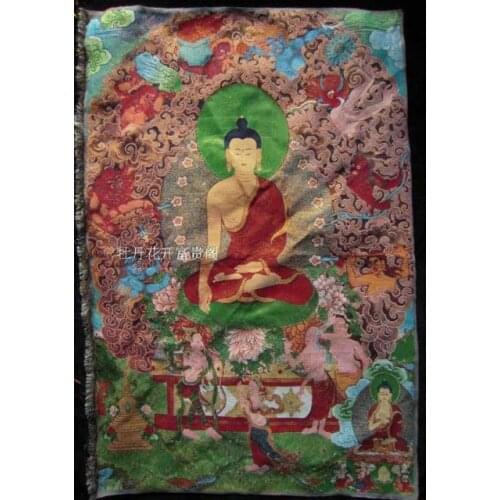 Chinese Antique collection the Thangka embroidery Shakya Muni diagram /1