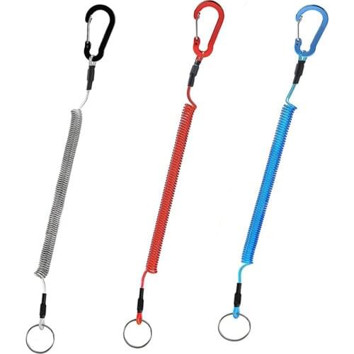 Key Lanyard Fishing Missed Rope Key Koord Key Chain Elastic Coil Stretch Tether Fashion Wire spring rope Lockable Key Cord