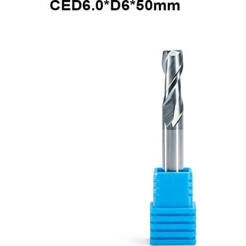 2pcs HRC55 End mill lengthening high strength tungsten steel milling cutter CNC carbide coated metal end mill D6x60mm/100mm Long