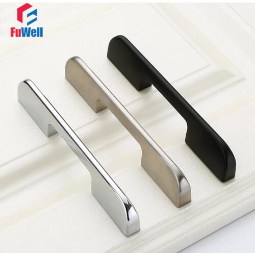 Furniture Handle Zinc Alloy Cabinet Handle Pulls 128/160/192/224/256mm Hole Pitch Kitchen Cupboard Drawer Furniture Door Handle