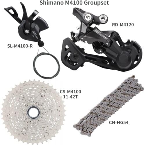Shimano DEORE M4100 Groupset MTB Mountain Bike M4100 Groupset 10-Speed 11-42T 11-46T Rear Derailleur Shift Lever Cassette Chain