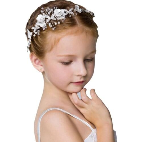 Cute Princess Flower Girl Wedding Headpiece Hair Accessories For Kids Birthday Party