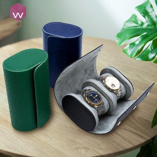 Wholesale 2 Slot Travel Watch Roll Case for Men