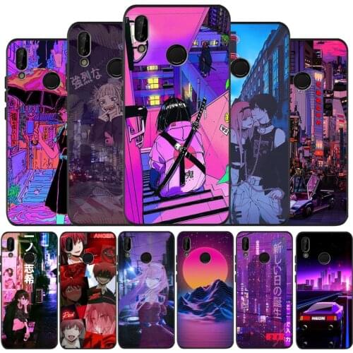 Vaporwave Glitch Anime Phone Case For Honor 8X 9 8 10 20 30 Lite Pro MATE 9 10 20 30 Pro Lite Black TPU Soft shell